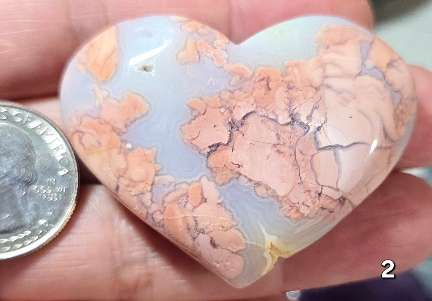 #2 Flower Agate Druzy Heart