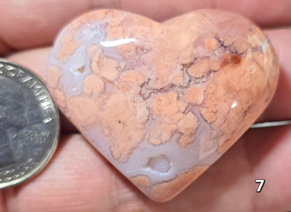 #7 Flower Agate Druzy Heart