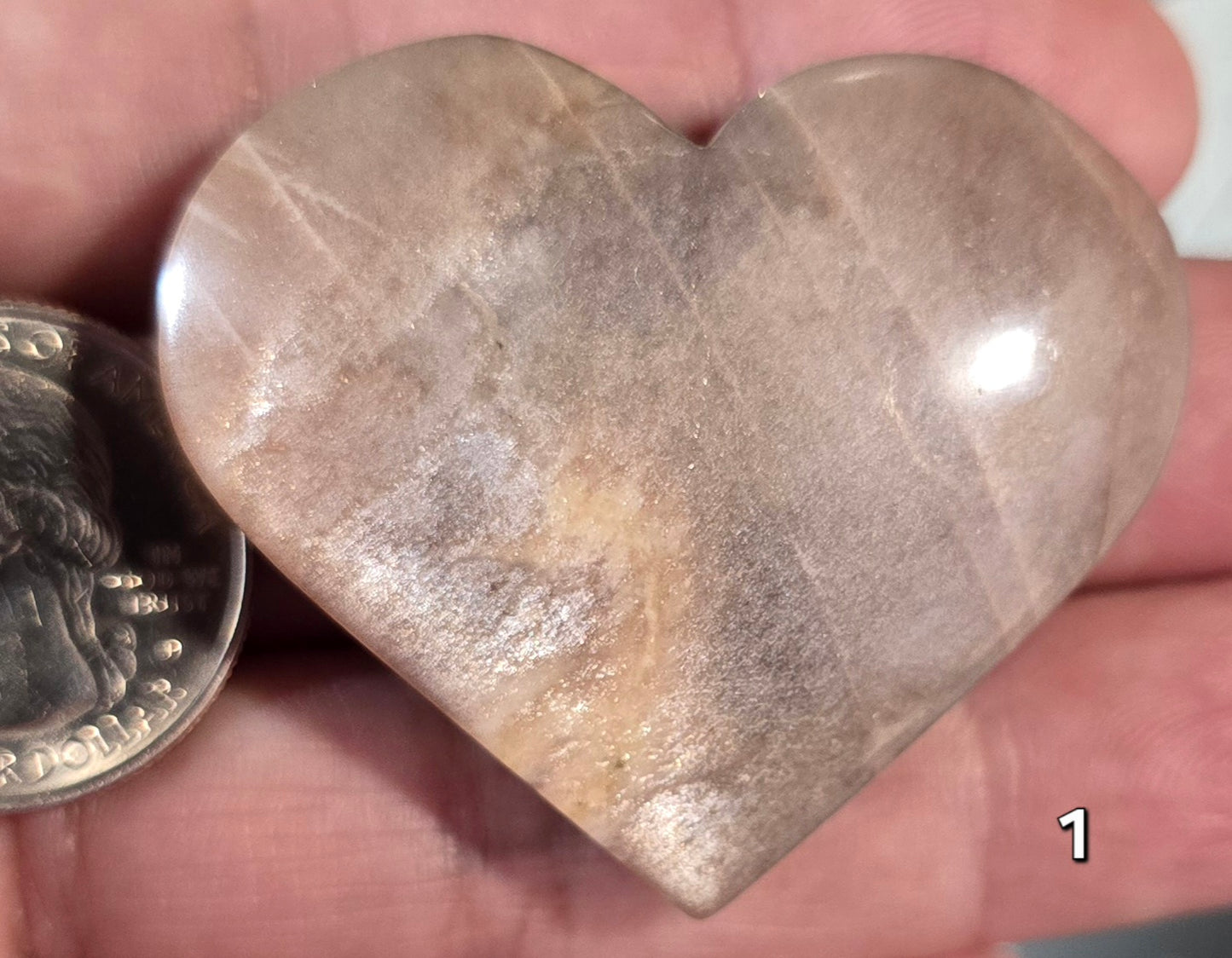 #1 Peach Moonstone Heart