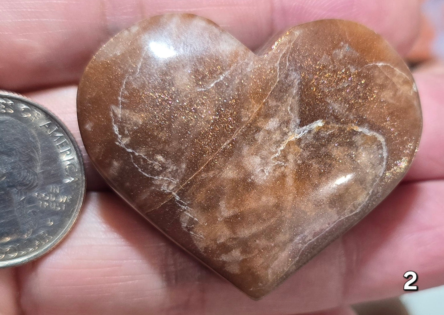 #2 Peach Moonstone Heart