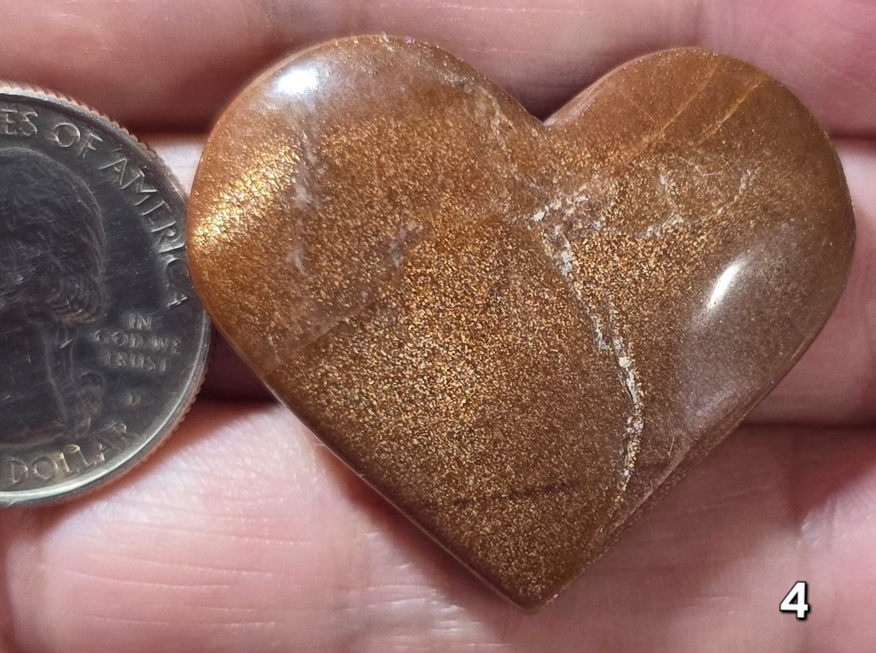 #4 Peach Moonstone Heart