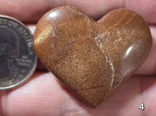 #4 Peach Moonstone Heart