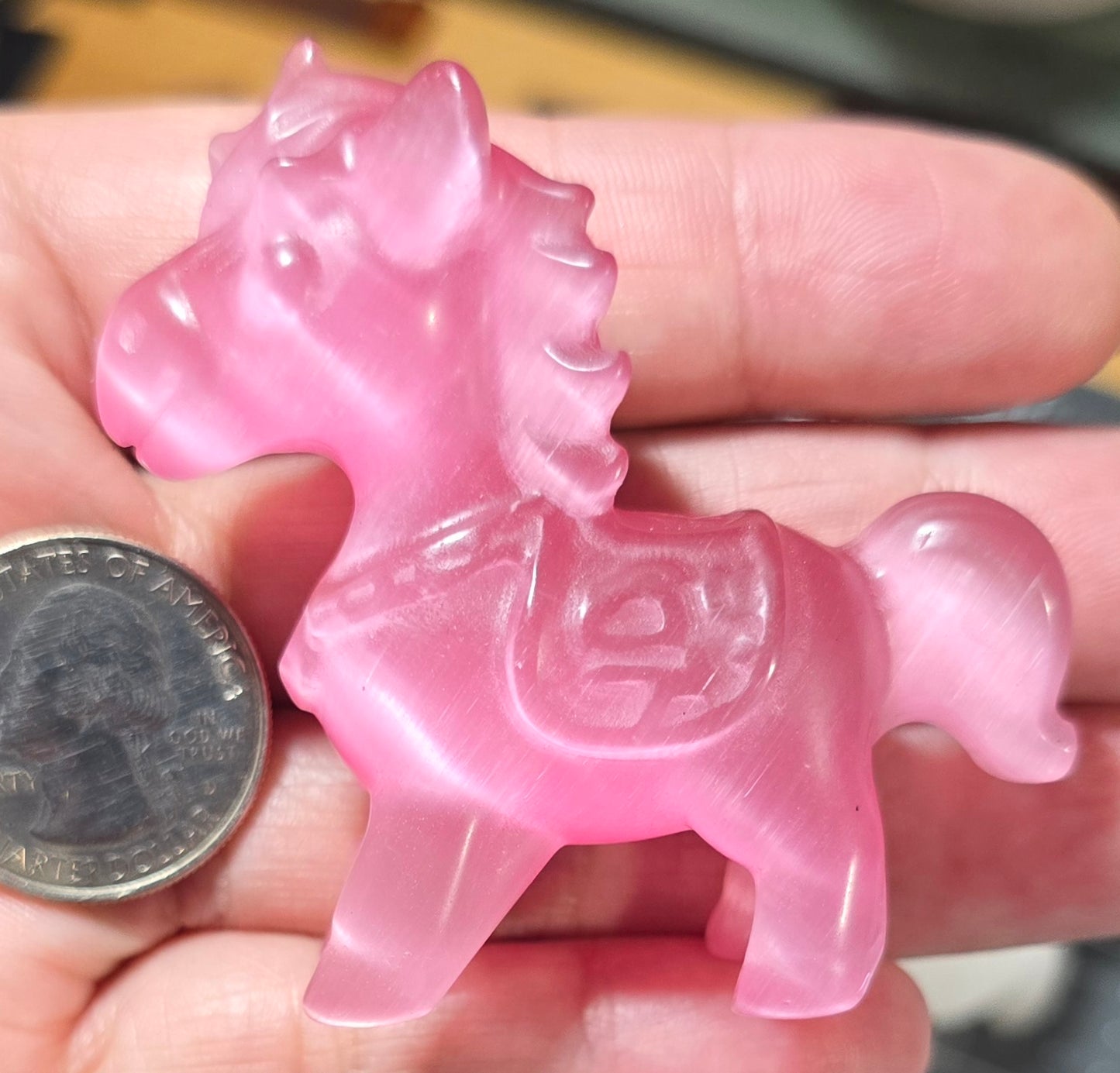 Pink Cat's Pony Carving
