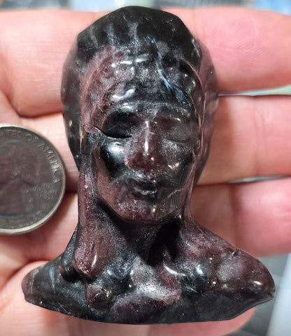 Garnet Indian Head Carving