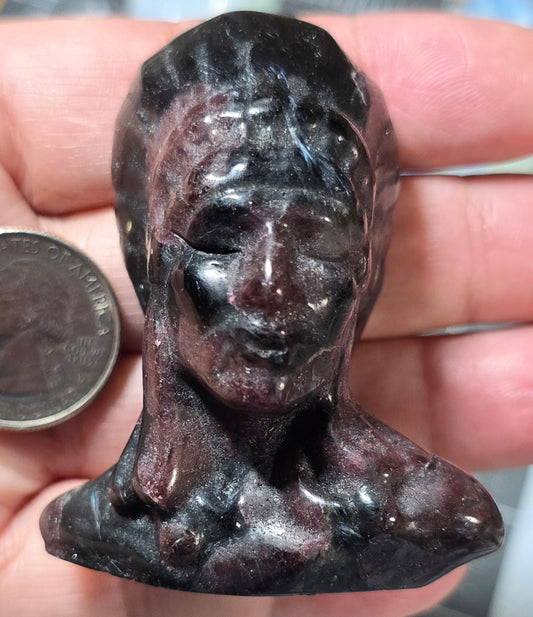 Garnet Indian Head Carving