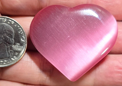 Pink Cat's Eye Hearts