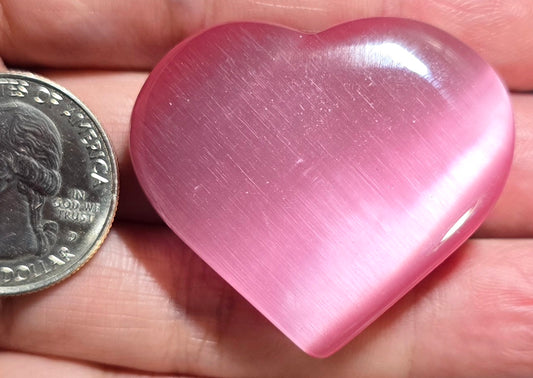 Pink Cat's Eye Hearts