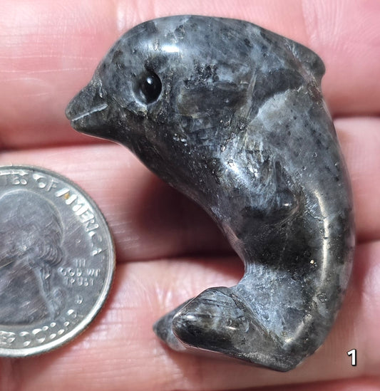 #1 Labradorite Dolphin Carving