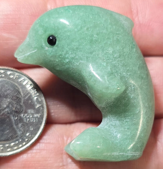 Green Aventurine Dolphin Carving