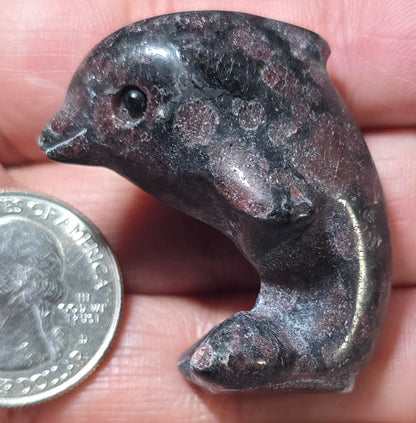 Garnet Dolphin Carving