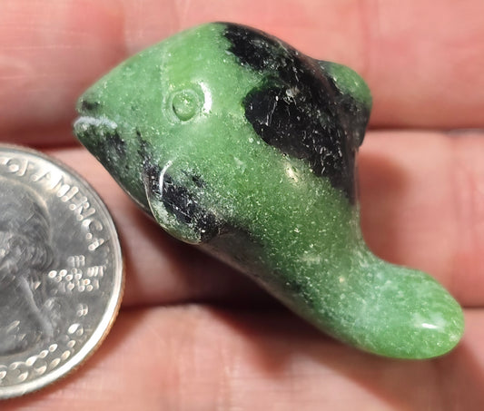 Zoisite Dolphin Carving
