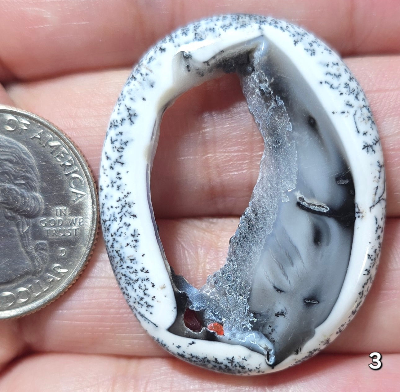 #3 Dendritic Opal Window Druzy Slice