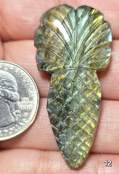 #12 Carved Pineapple Labradorite Cabochon