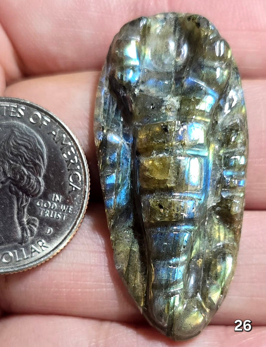 #26 Carved Scorpion Labradorite Cabochon
