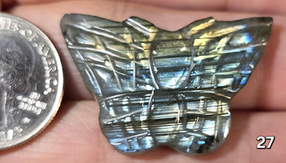 #27 Carved Butterfly Labradorite Cabochon