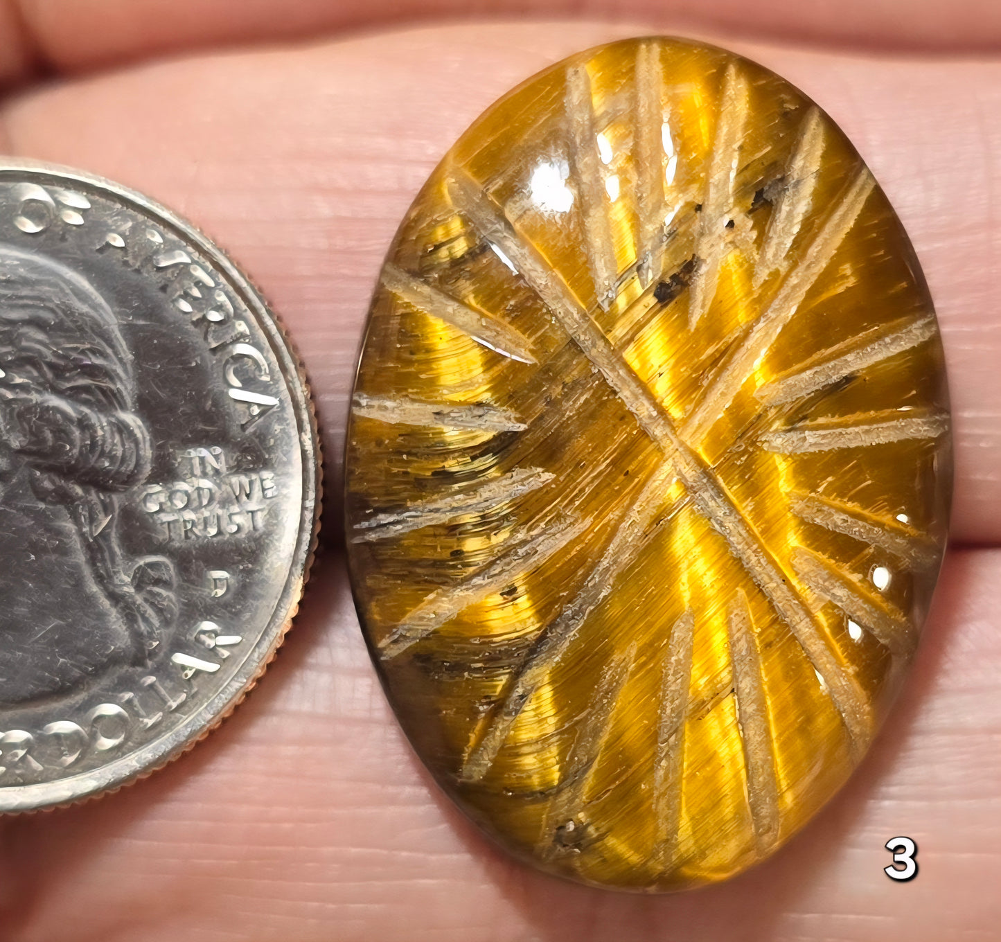 #3 Carved Tiger Eye Cabochon
