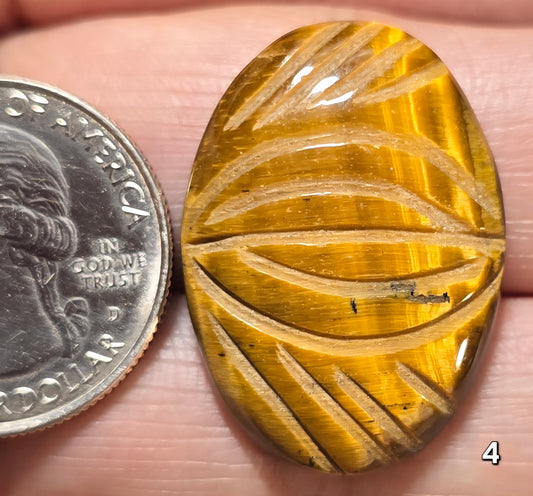 #4 Carved Tiger Eye Cabochon