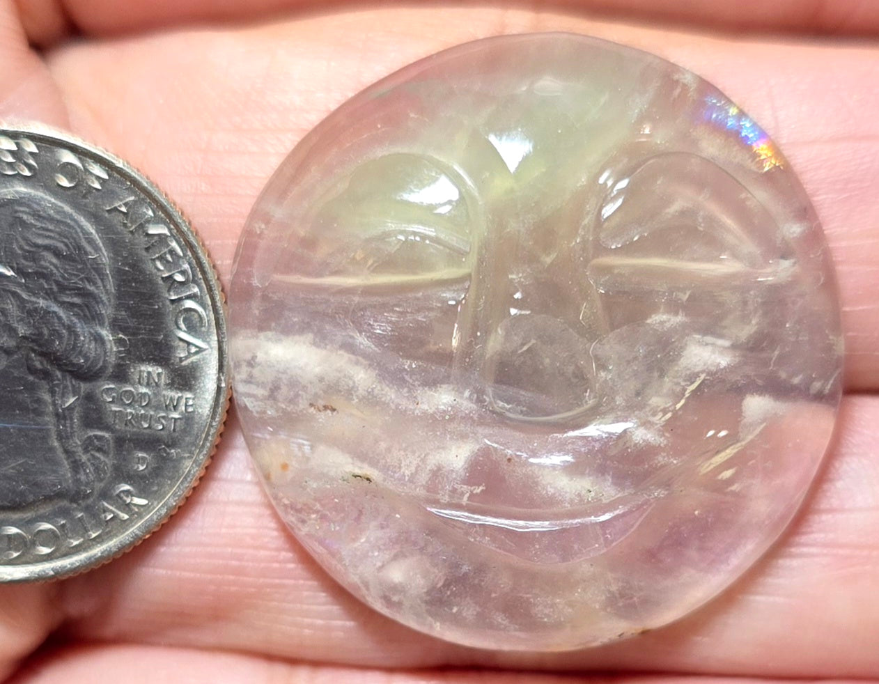 Fluorite Sunface Carving