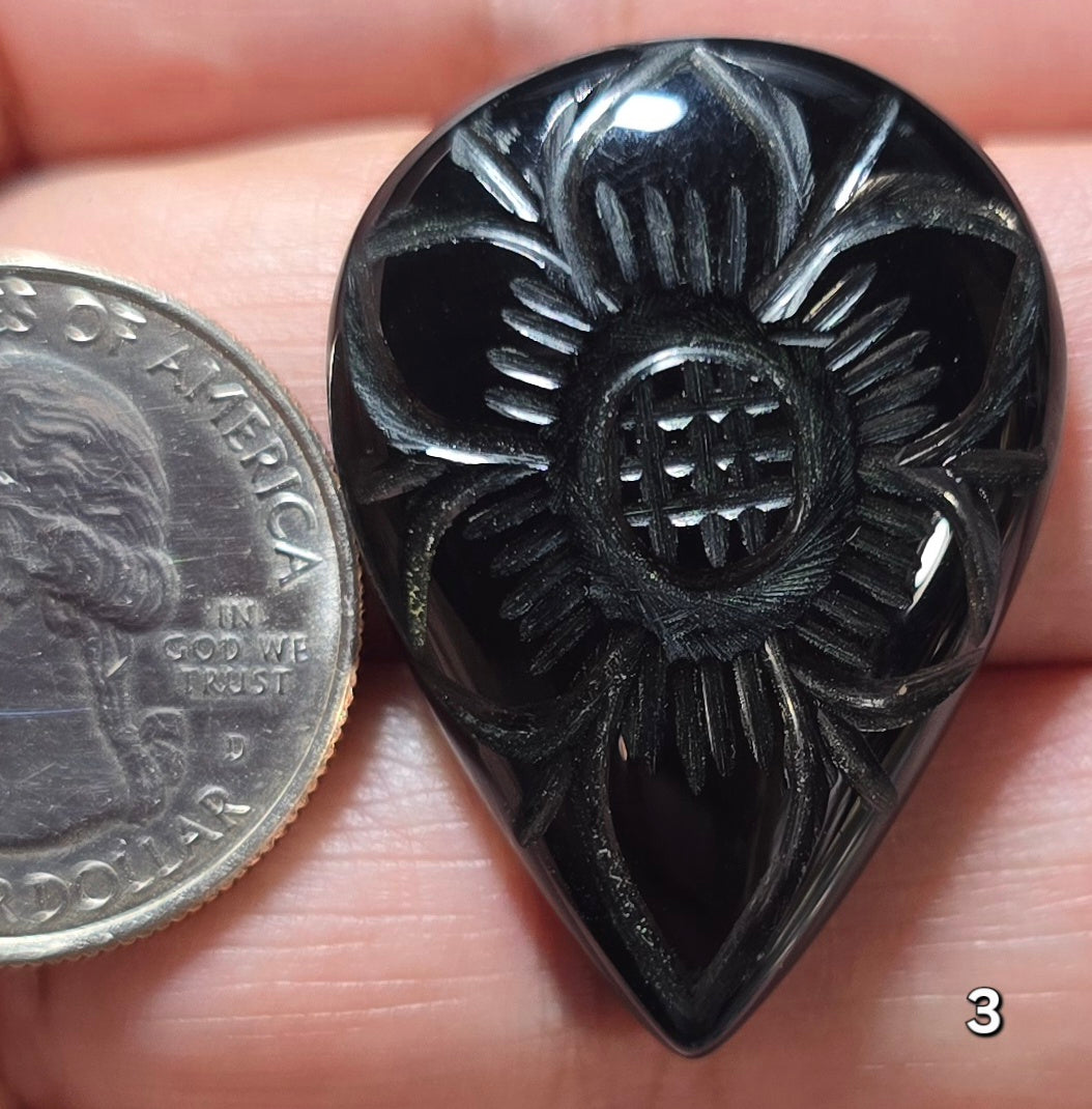 #3 Mughal Carved Black Onyx