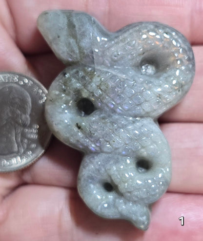 #1 Labradorite Snake Carving