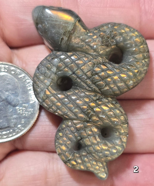 #2 Labradorite Snake Carving