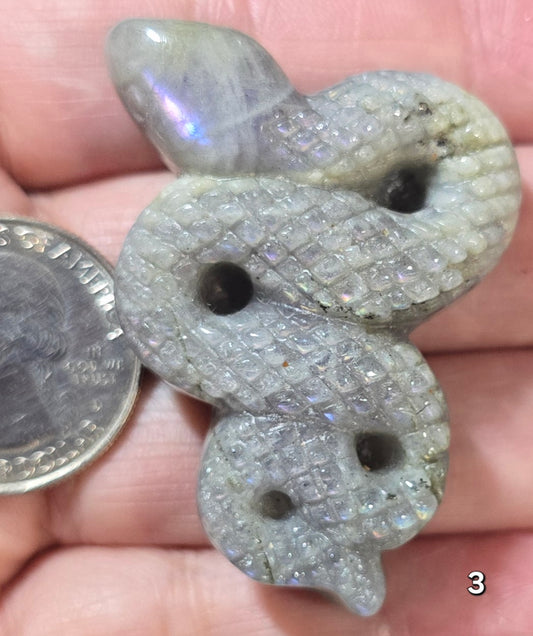#3 Labradorite Snake Carving