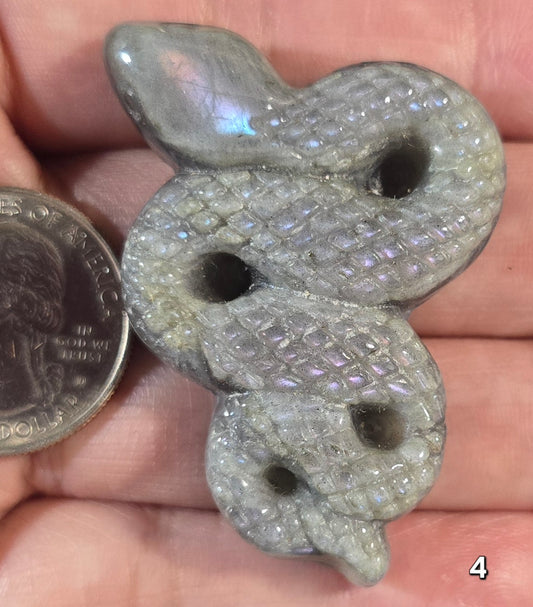 #4 Labradorite Snake Carving