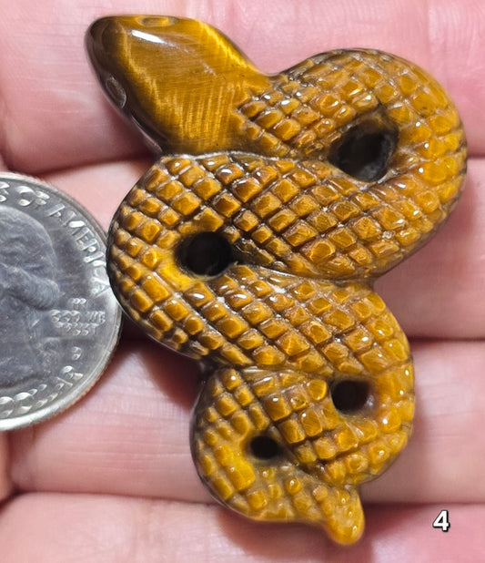 #4 Tiger Eye Snake Carving