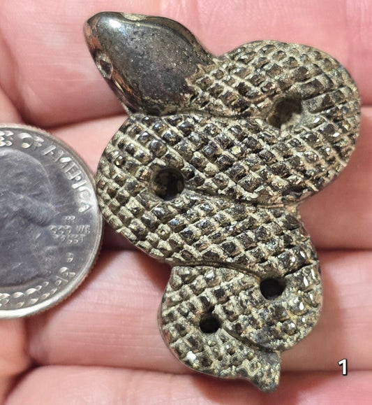 #1 Gold Pyrite Snake Carving