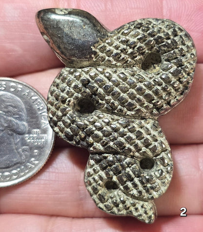 #2 Gold Pyrite Snake Carving