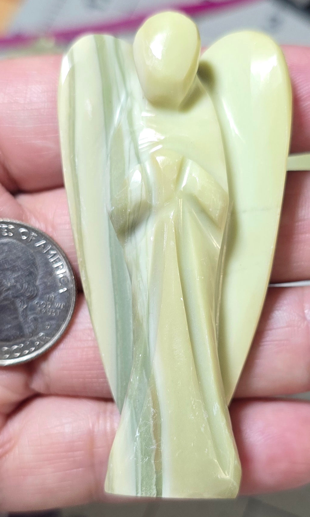 Serpentine Healing Angel Carving