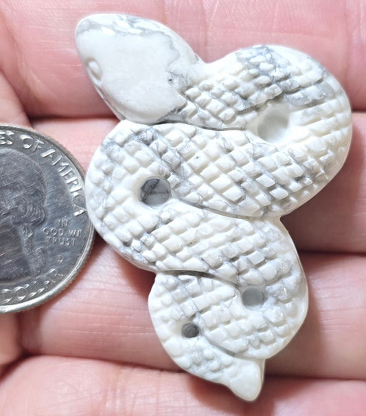 Howlite Snake Carving