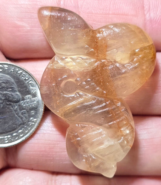 Fire Quartz Snake Carving