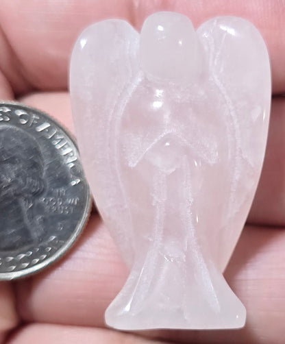 Rose Quartz Healing Angel Carving
