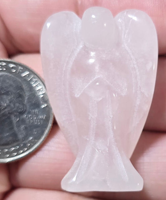Rose Quartz Healing Angel Carving