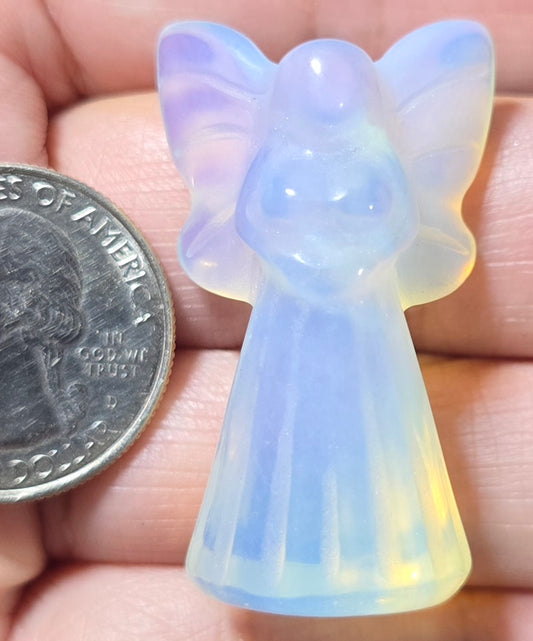 Opalite Guardian Angel Carving