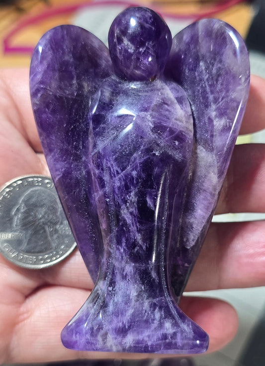 Amethyst Healing Angel Carving