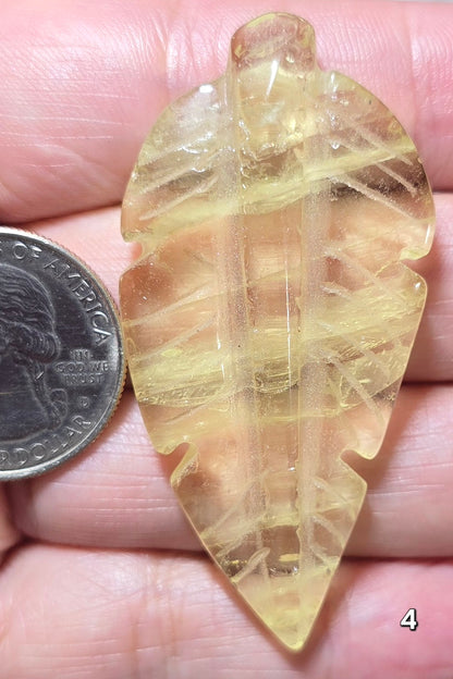 #4 Citrine Leaf Carving