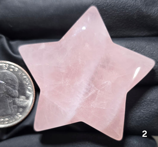 #2 Rose Quartz Star Carving