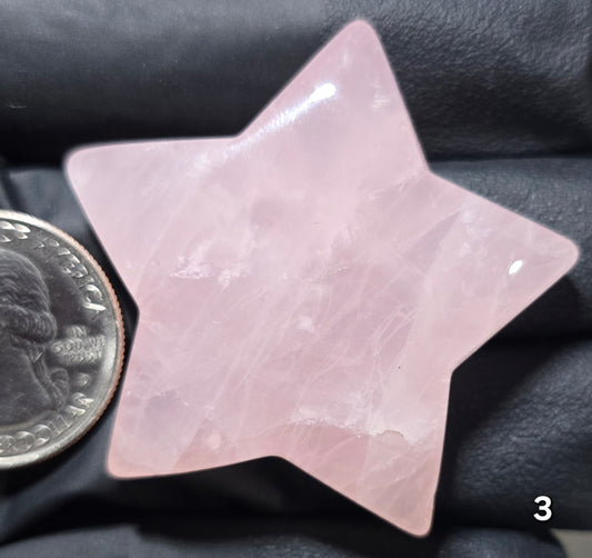 #3 Rose Quartz Star Carving