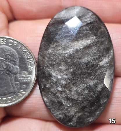 #15 Faceted Silver Sheen Obsidian