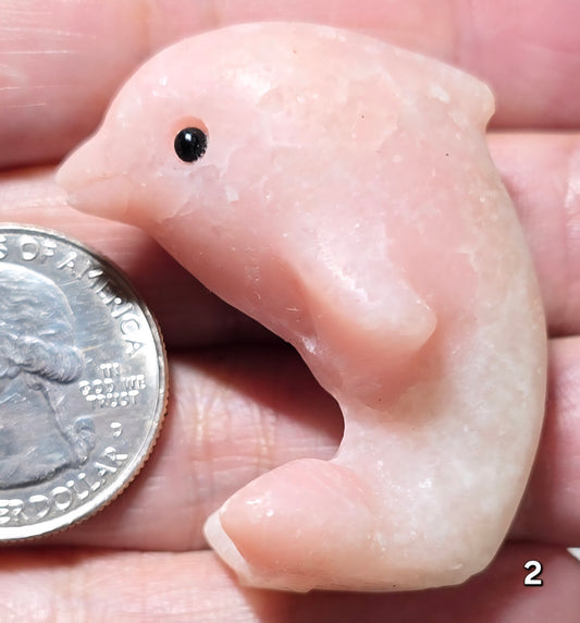 #2 Pink Opal Dolphin Carving