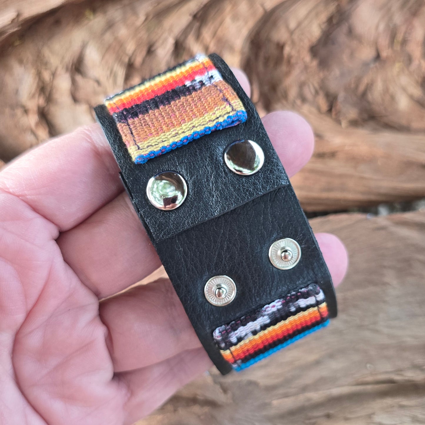 Artisan Fabric Leather Cuff