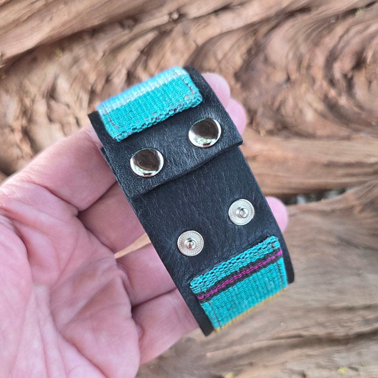 Artisan Fabric Leather Cuff