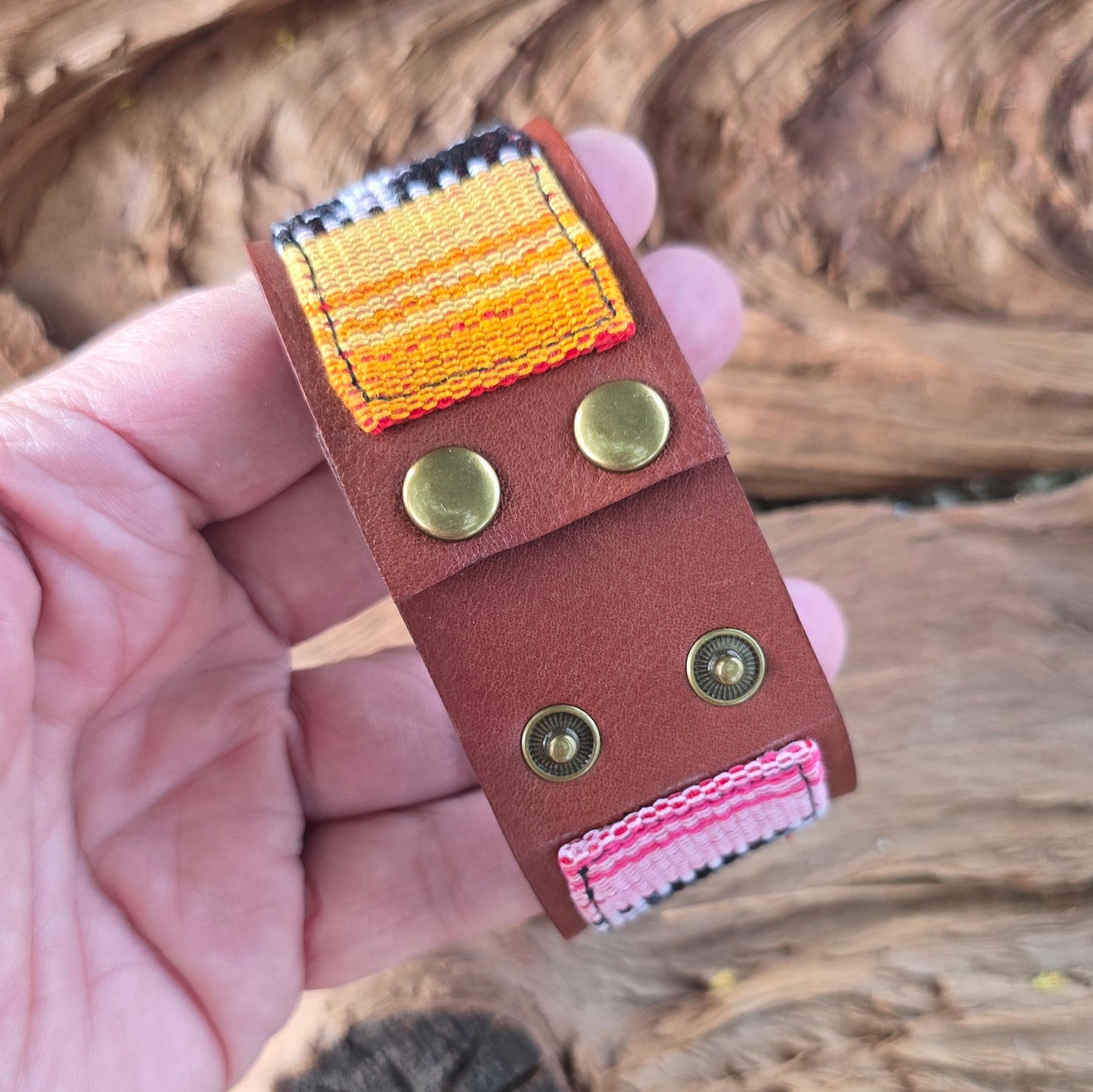 Artisan Fabric Leather Cuffs
