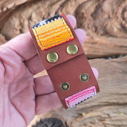 Artisan Fabric Leather Cuffs