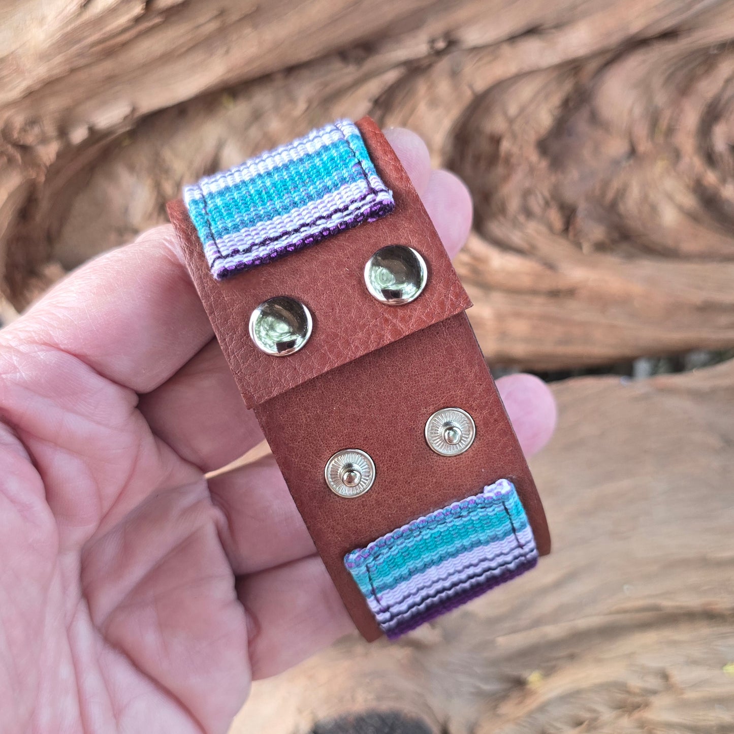 Artisan Fabric Leather Cuffs