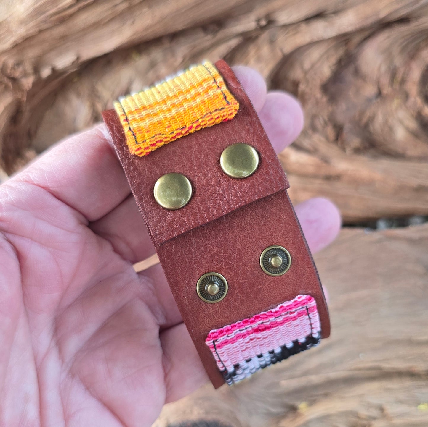 Artisan Fabric Leather Cuffs