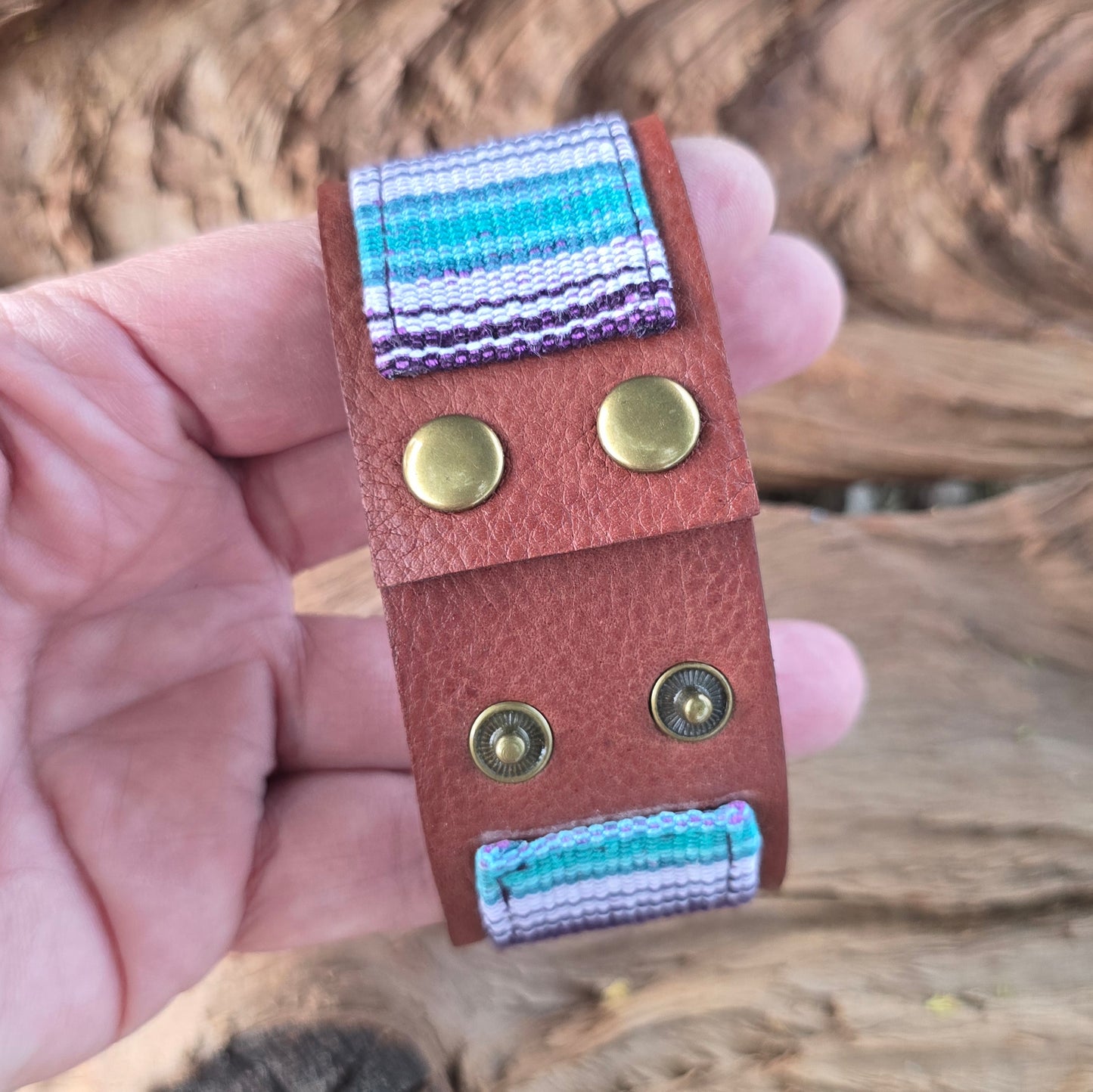 Artisan Fabric Leather Cuffs