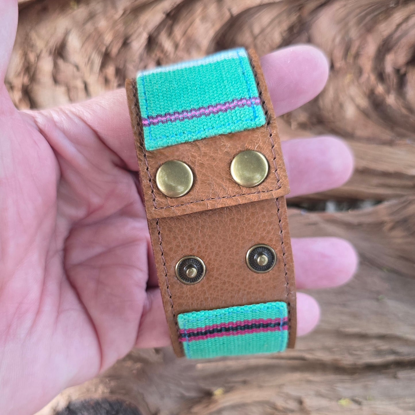 Artisan Fabric Leather Cuff